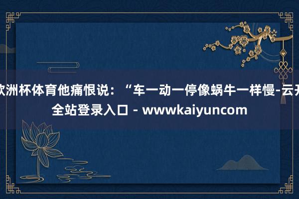 欧洲杯体育他痛恨说：“车一动一停像蜗牛一样慢-云开全站登录入口 - wwwkaiyuncom