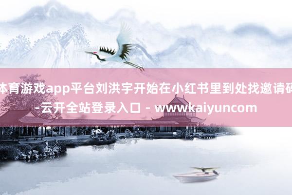 体育游戏app平台刘洪宇开始在小红书里到处找邀请码-云开全站登录入口 - wwwkaiyuncom