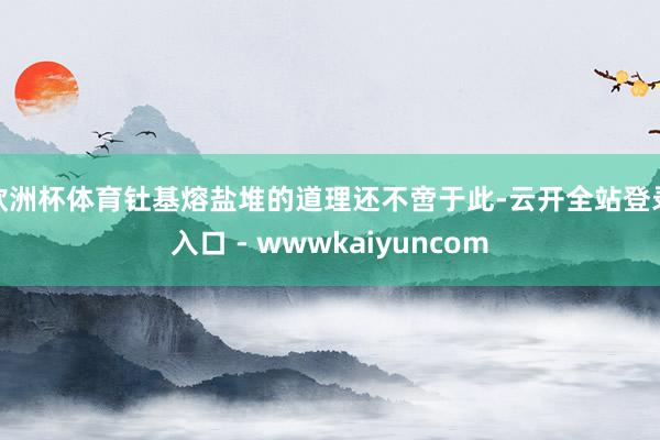 欧洲杯体育钍基熔盐堆的道理还不啻于此-云开全站登录入口 - wwwkaiyuncom