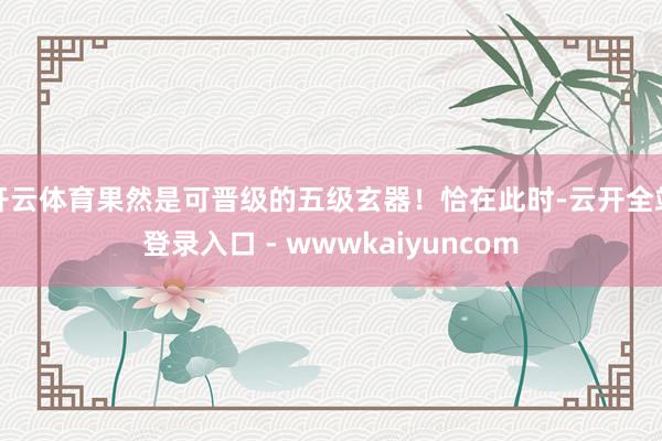 开云体育果然是可晋级的五级玄器！恰在此时-云开全站登录入口 - wwwkaiyuncom