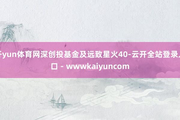 开yun体育网深创投基金及远致星火40-云开全站登录入口 - wwwkaiyuncom