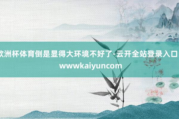 欧洲杯体育倒是显得大环境不好了-云开全站登录入口 - wwwkaiyuncom