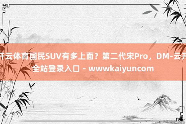 开云体育国民SUV有多上面？第二代宋Pro，DM-云开全站登录入口 - wwwkaiyuncom