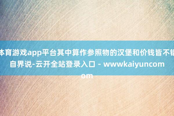 体育游戏app平台其中算作参照物的汉堡和价钱皆不错自界说-云开全站登录入口 - wwwkaiyuncom