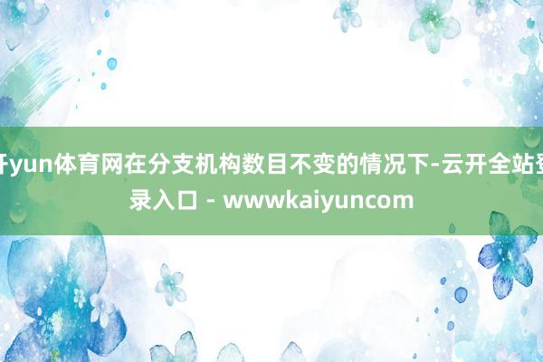 开yun体育网在分支机构数目不变的情况下-云开全站登录入口 - wwwkaiyuncom
