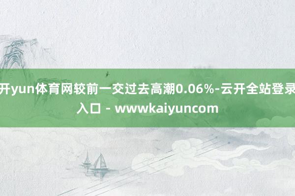 开yun体育网较前一交过去高潮0.06%-云开全站登录入口 - wwwkaiyuncom