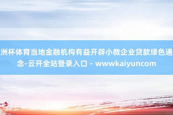 欧洲杯体育当地金融机构有益开辟小微企业贷款绿色通说念-云开全站登录入口 - wwwkaiyuncom