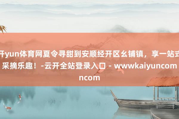 开yun体育网夏令寻甜到安顺经开区幺铺镇，享一站式采摘乐趣！-云开全站登录入口 - wwwkaiyuncom
