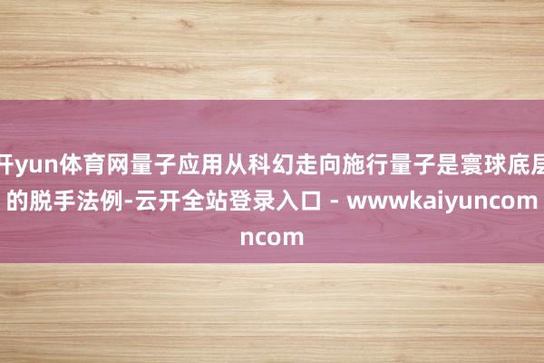 开yun体育网量子应用从科幻走向施行量子是寰球底层的脱手法例-云开全站登录入口 - wwwkaiyuncom